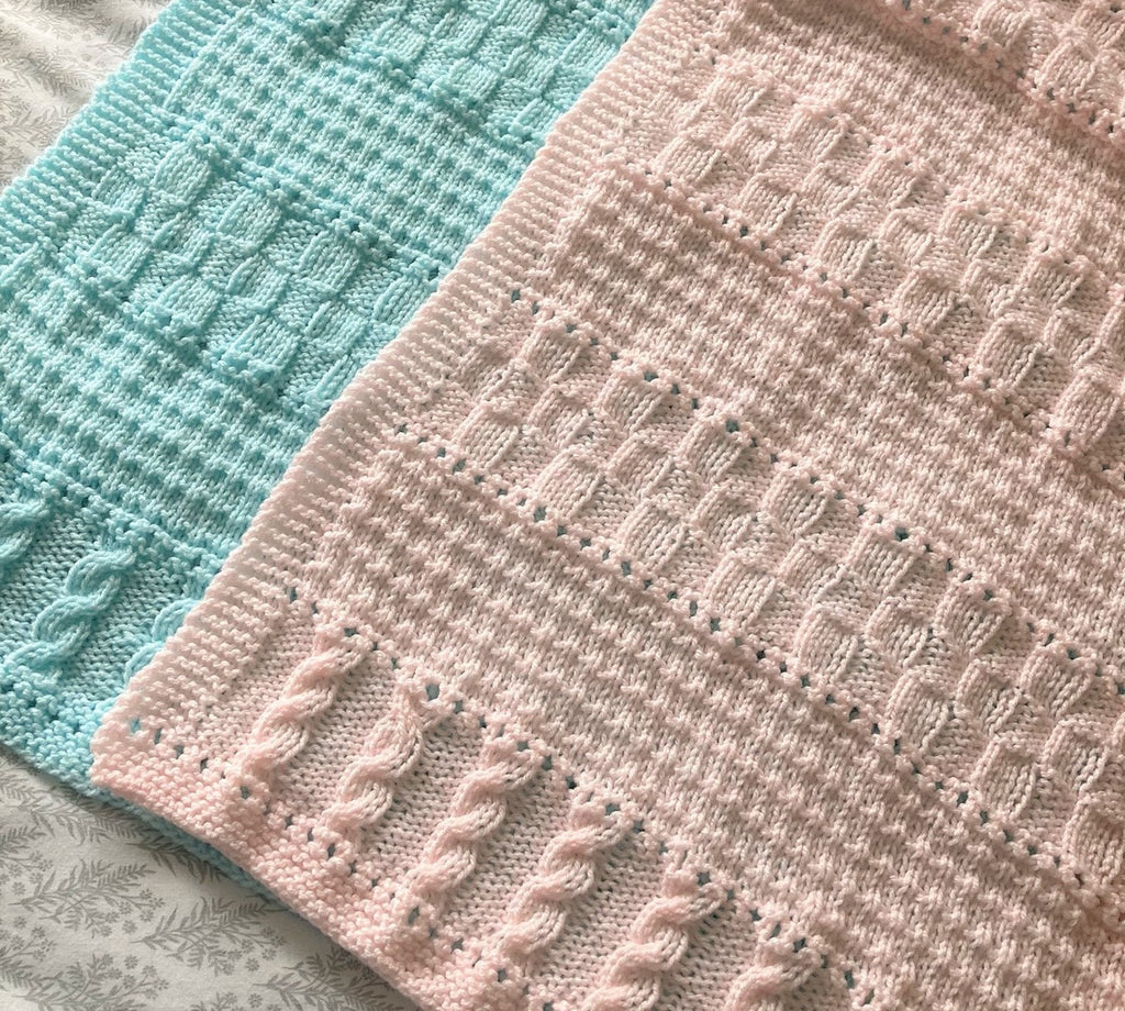 Knitting pattern ~ Avril Baby Blanket in DK Yarn ~ ENGLISH ~ PDF Download