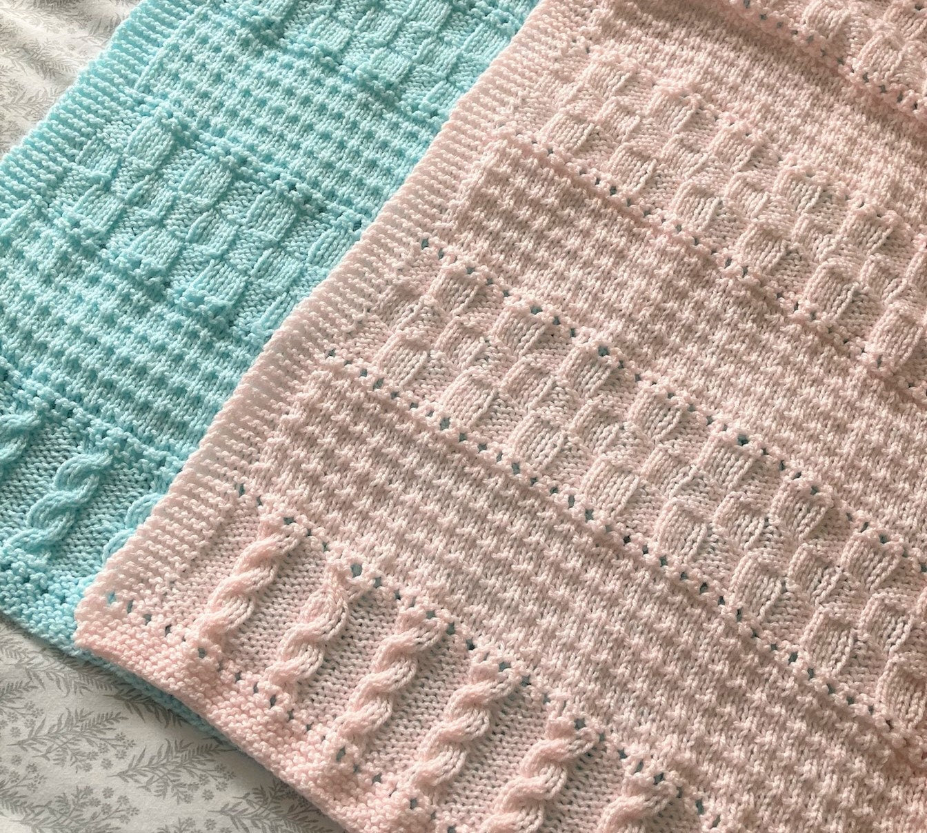 Knitting pattern ~ Avril Baby Blanket in DK Yarn ~ ENGLISH ~ PDF Download