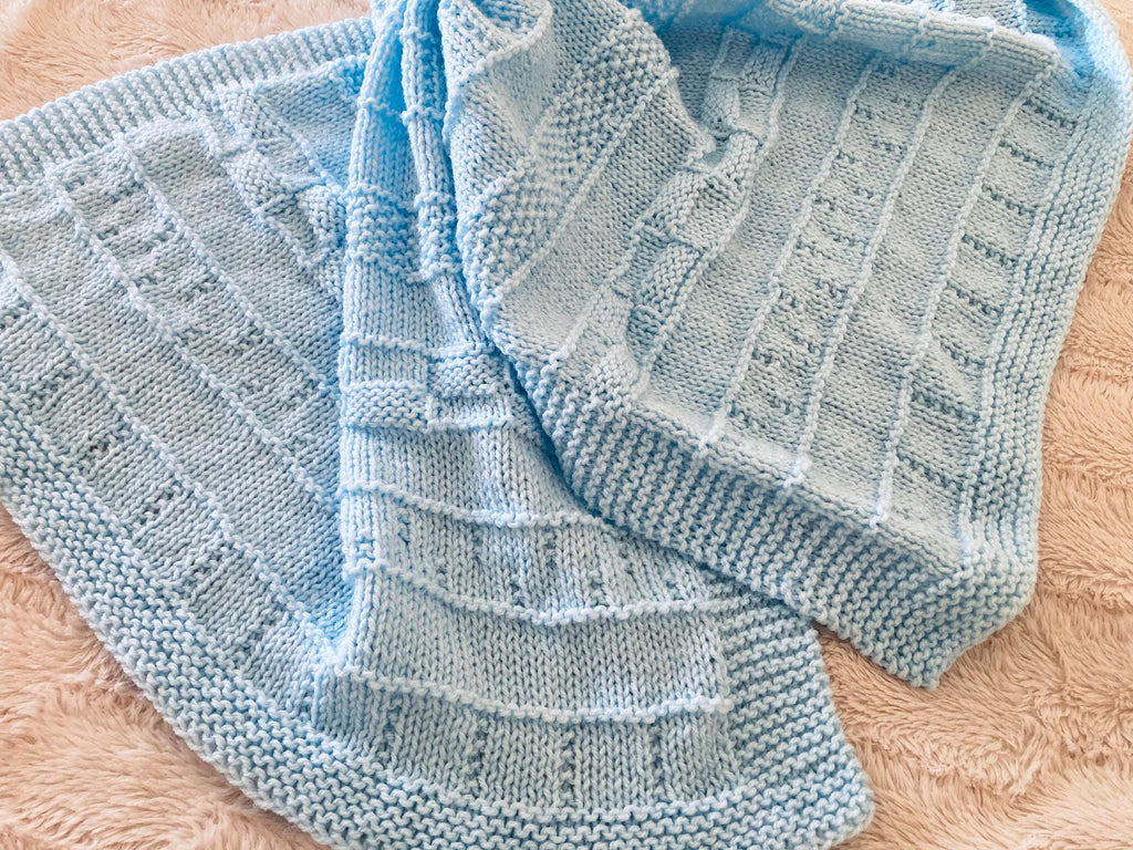 Knitting pattern ~ Gina Baby Blanket in Aran or DK ~ ENGLISH ~ PDF Download
