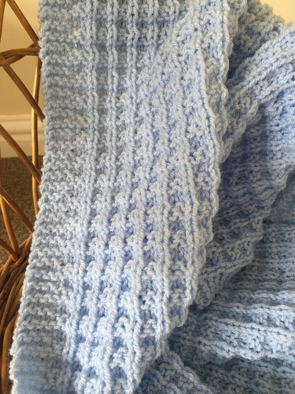 Knitting pattern ~ Simple Waffle Baby Blanket Pattern ~ENGLISH ~ PDF Download