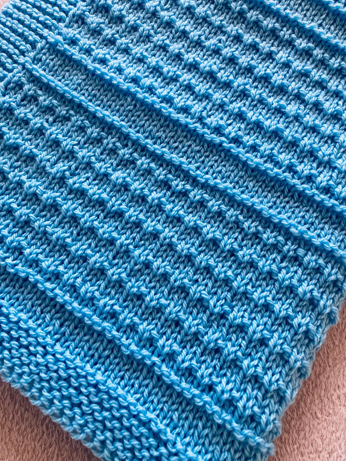 Knitting pattern ~ Idris Baby Blanket in Aran or DK ~ Perfect for beginners ~ ENGLISH ~ PDF Download