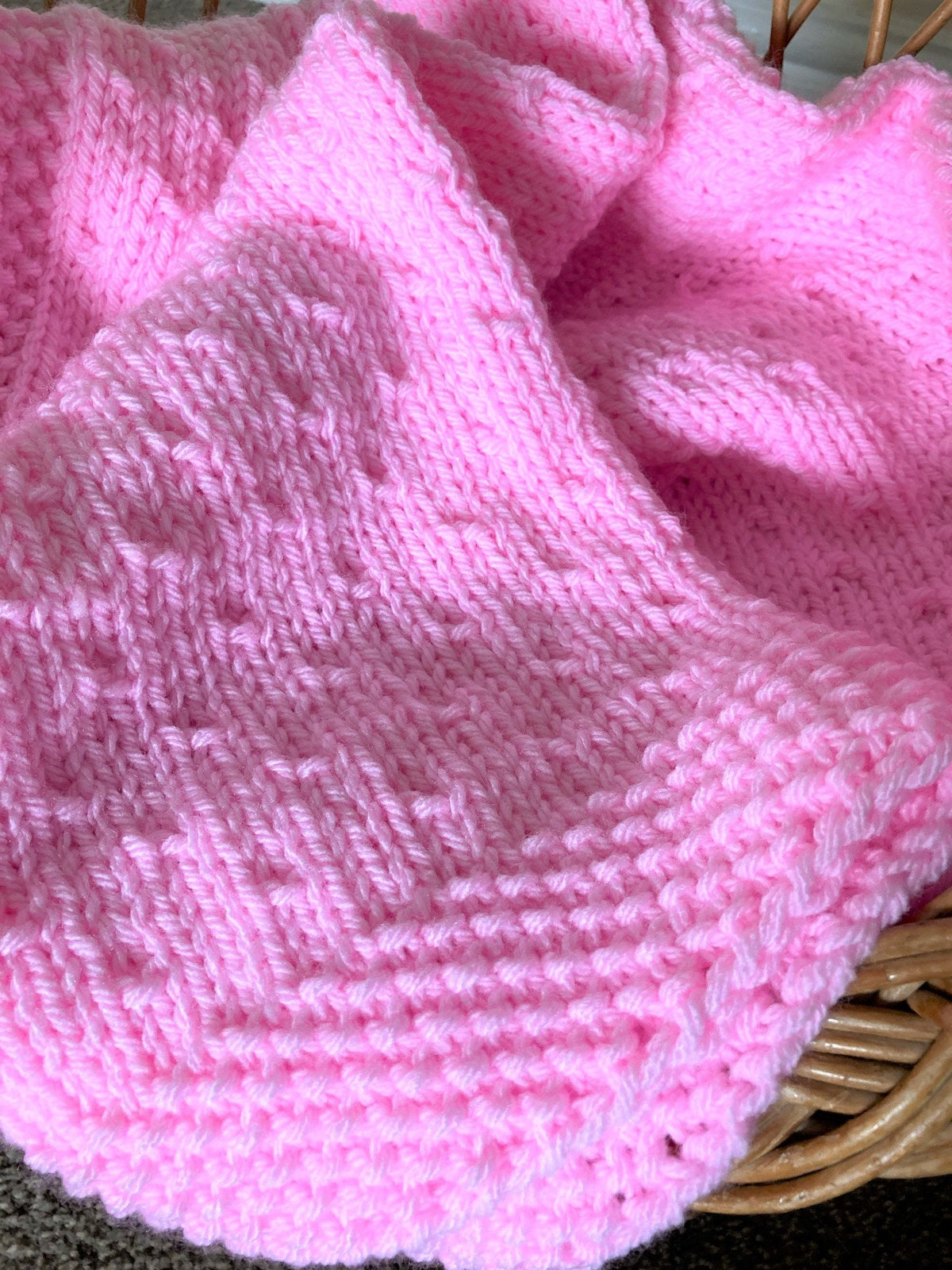 Knitting pattern ~ Moss & Seed Baby Blanket ~ Easy , Quick Knit ~ ENGLISH ~ PDF Download