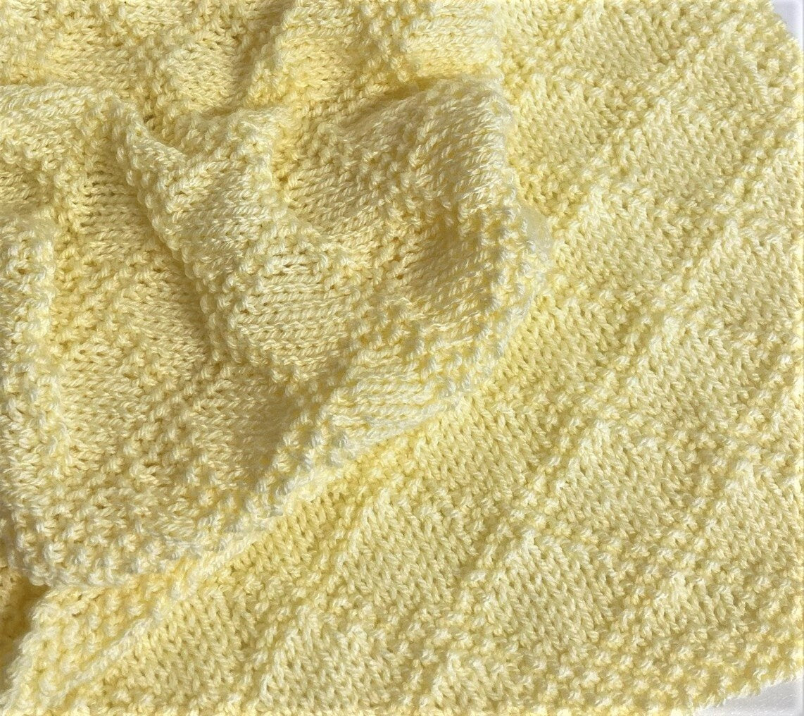 Knitting pattern- Diamonds Baby Blanket in Aran Yarn. ~ ENGLISH ~  PDF Download
