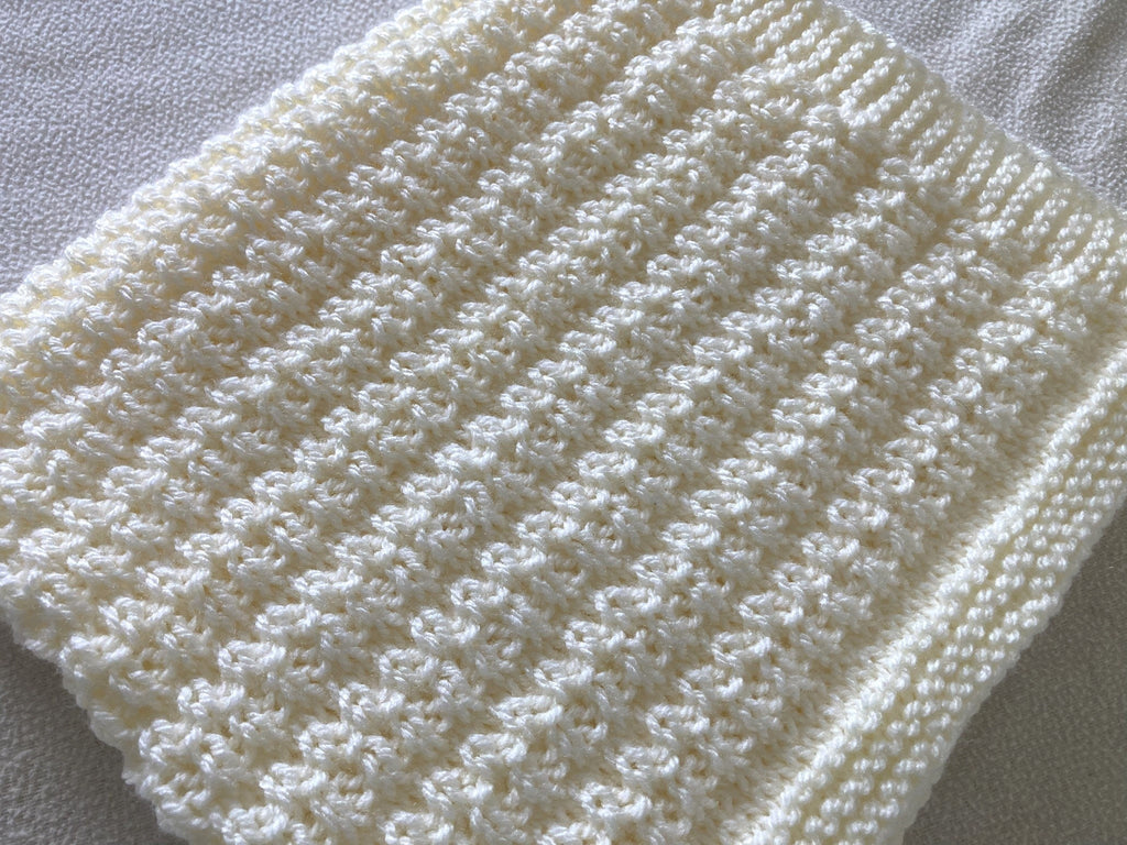 Knitting pattern ~ Meya Baby Blanket ~ Reversible Design ~ Aran Yarn ~ ENGLISH ~  PDF Download