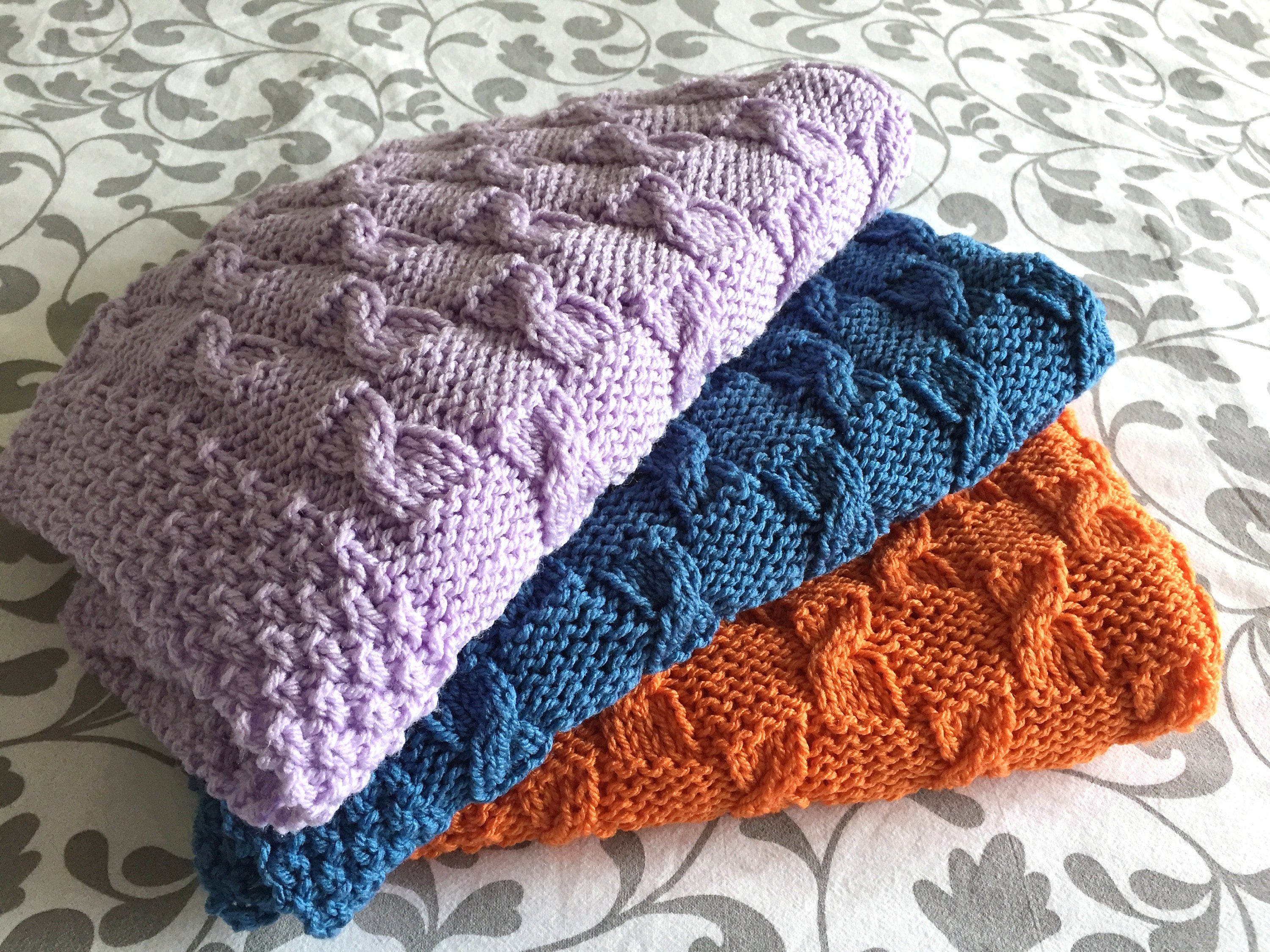 Knitting pattern ~ Broken Cables Baby Blanket  ~ENGLISH ~ PDF Download