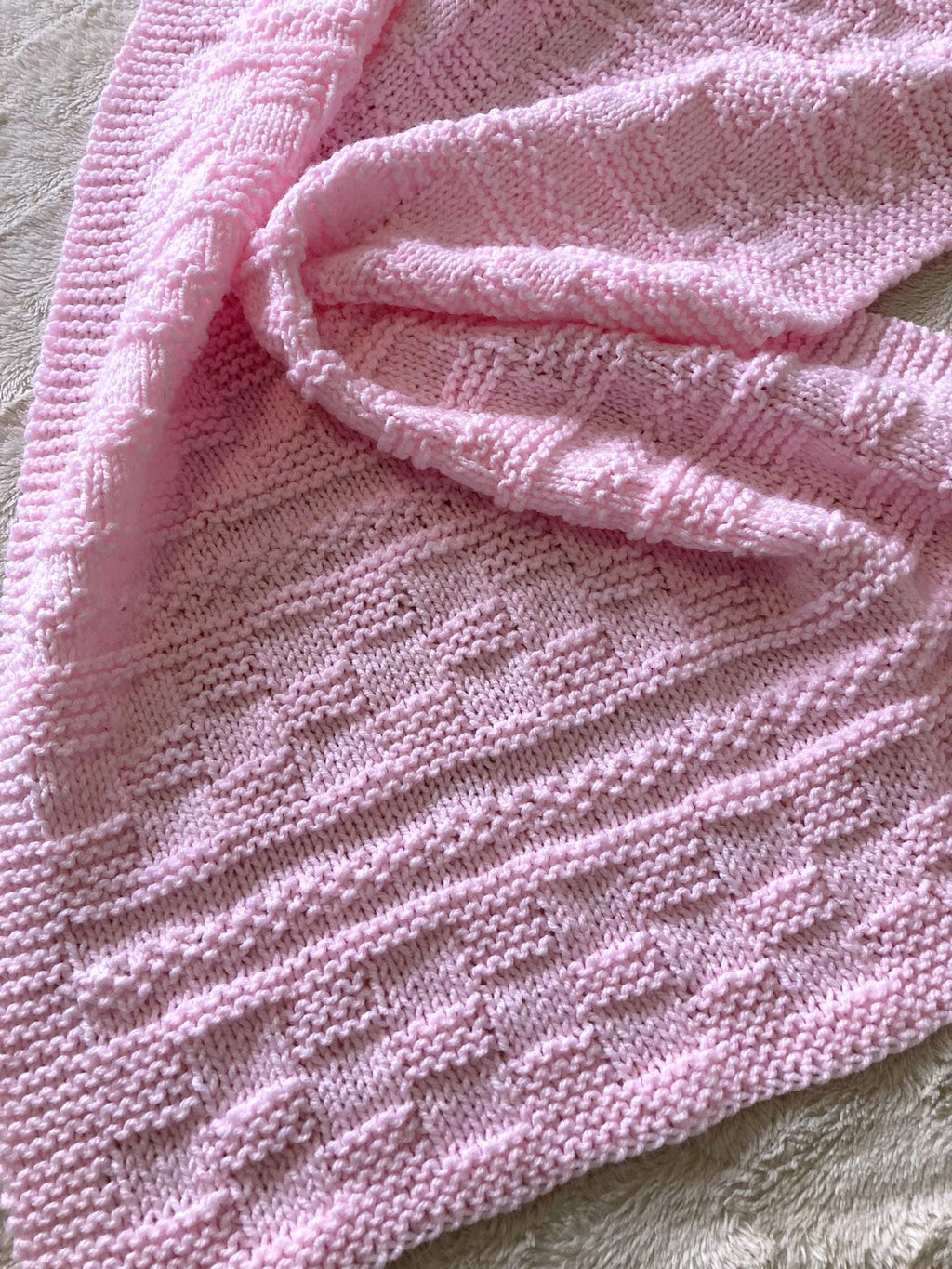 Knitting pattern ~ Jesse Baby Blanket in Aran or Chunky Yarn ~ ENGLISH ~ PDF Download
