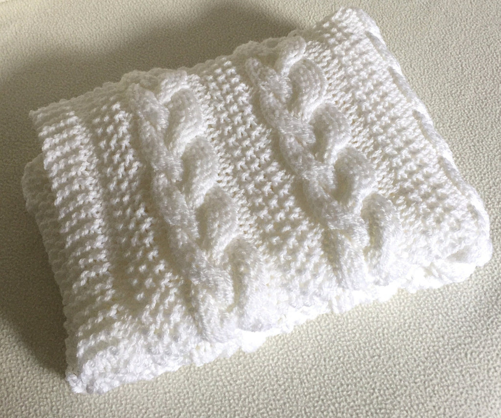 Knitting pattern ~ Braided Cable Baby Blanket ~  ENGLISH ~ PDF Download
