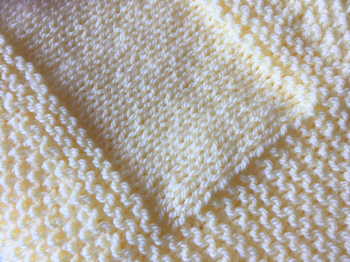 Knitting pattern ~ Textured Stripes Baby Blanket ~ ENGLISH ~ PDF Download