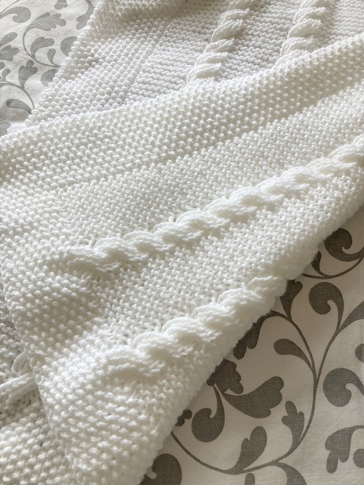 Knitting pattern ~ Reversible Cable Baby Blanket ~Easy to Knit ~ ENGLISH ~  PDF Download
