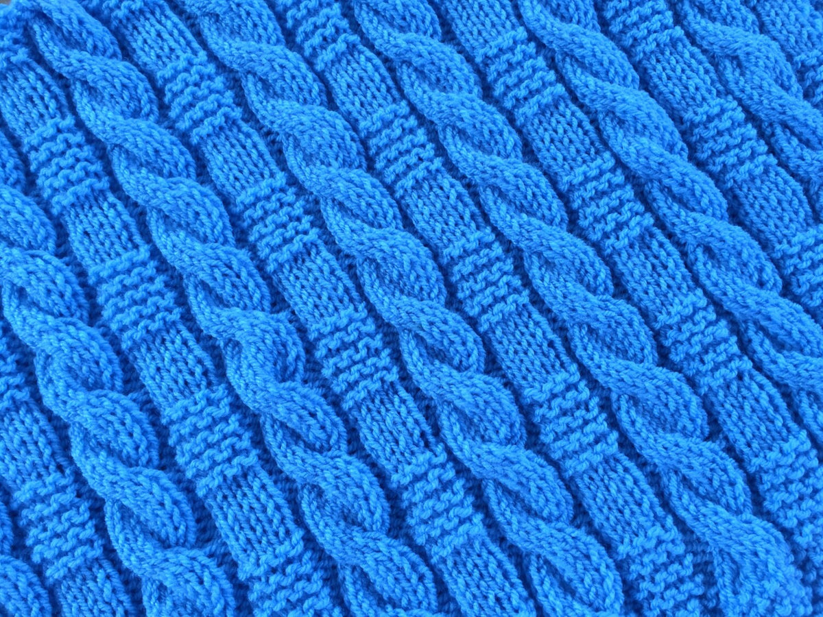 Knitting pattern ~ Cable & Garter Stitch Baby Blanket  ~ ENGLISH ~  PDF Download