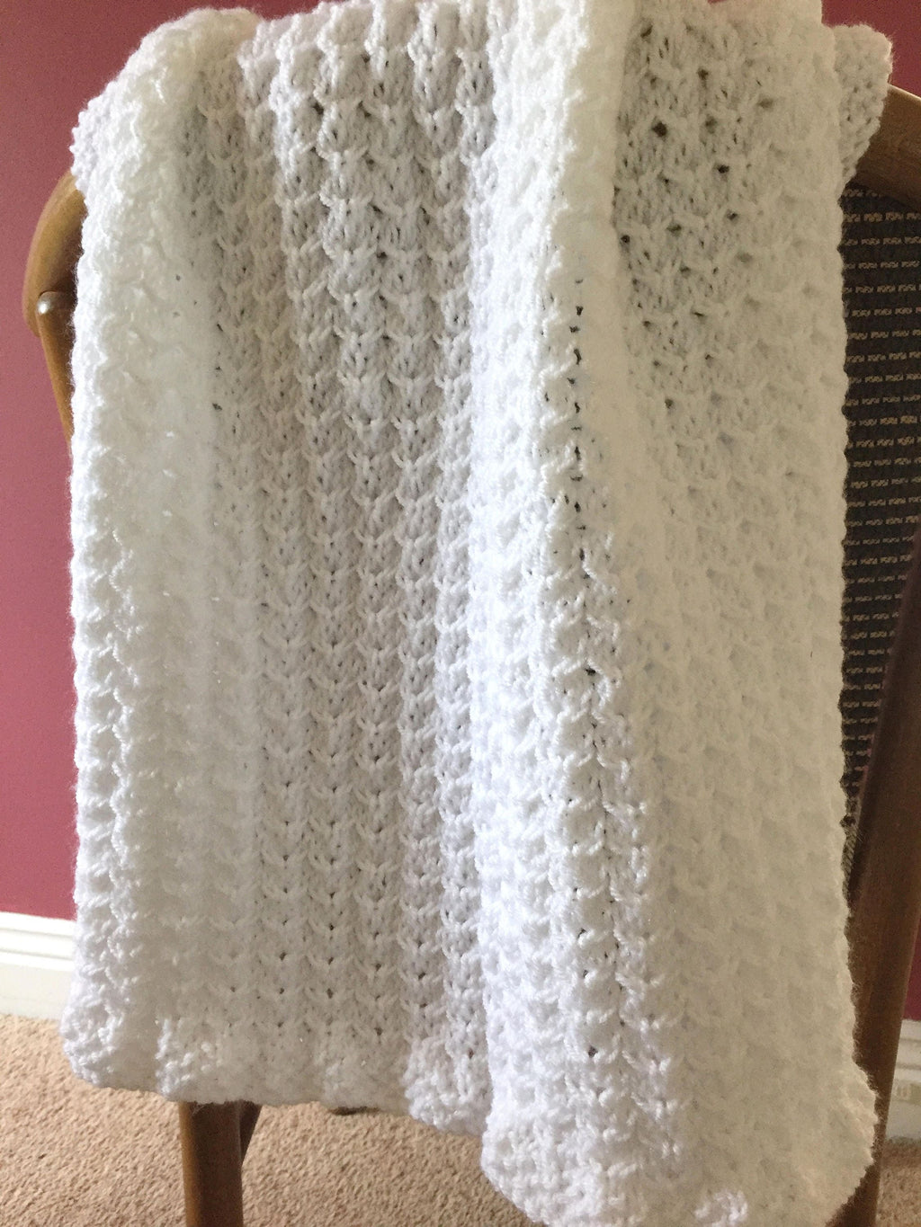 Knitting pattern ~ Dainty Hearts Baby Blanket ~  ENGLISH ~ PDF Download