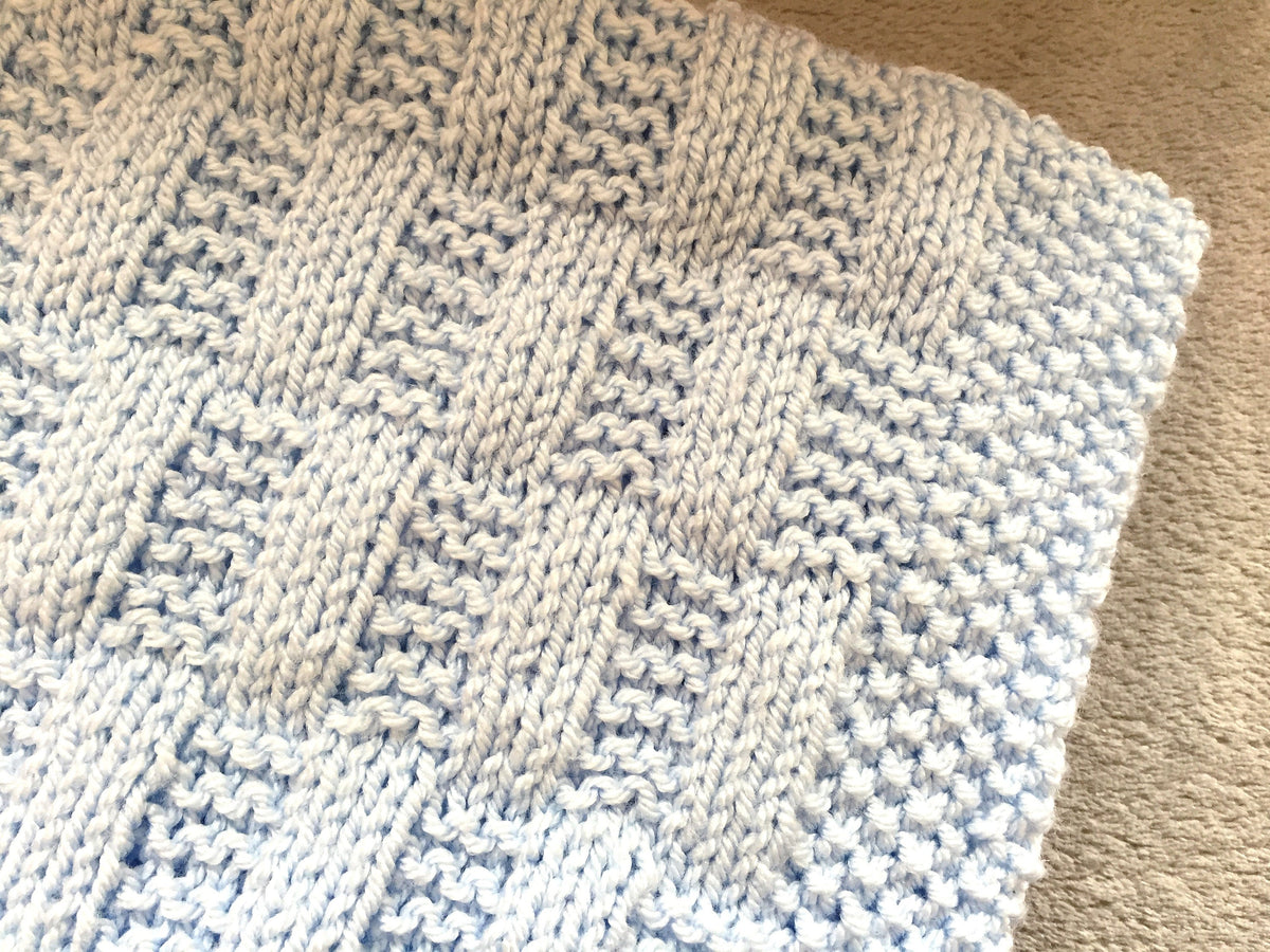 Knitting pattern ~ Rectangles Simple Baby Blanket  ~ ENGLISH ~  PDF Download