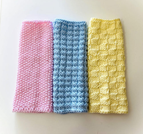 Knitting pattern ~  Cotton Kitchen Cloths / Dishcloths ~ 3 Designs ~ ENGLISH ~  PDF Download