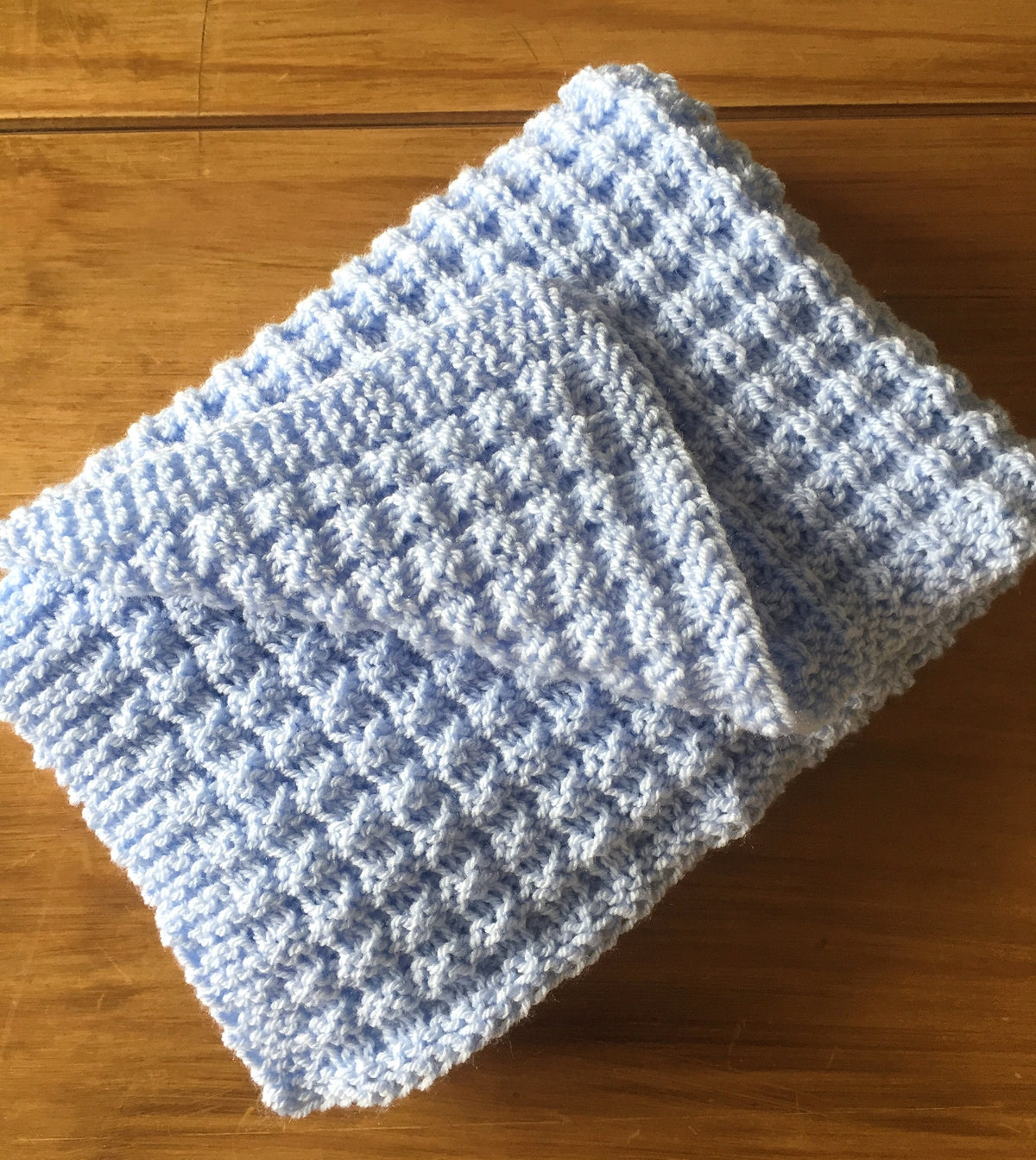 Knitting pattern ~ Simple Waffle Baby Blanket Pattern ~ENGLISH ~ PDF Download