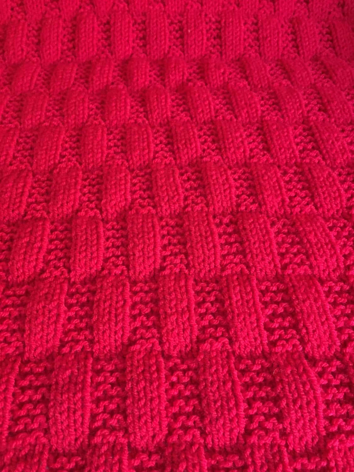 Knitting pattern ~ Rectangles Simple Baby Blanket  ~ ENGLISH ~  PDF Download