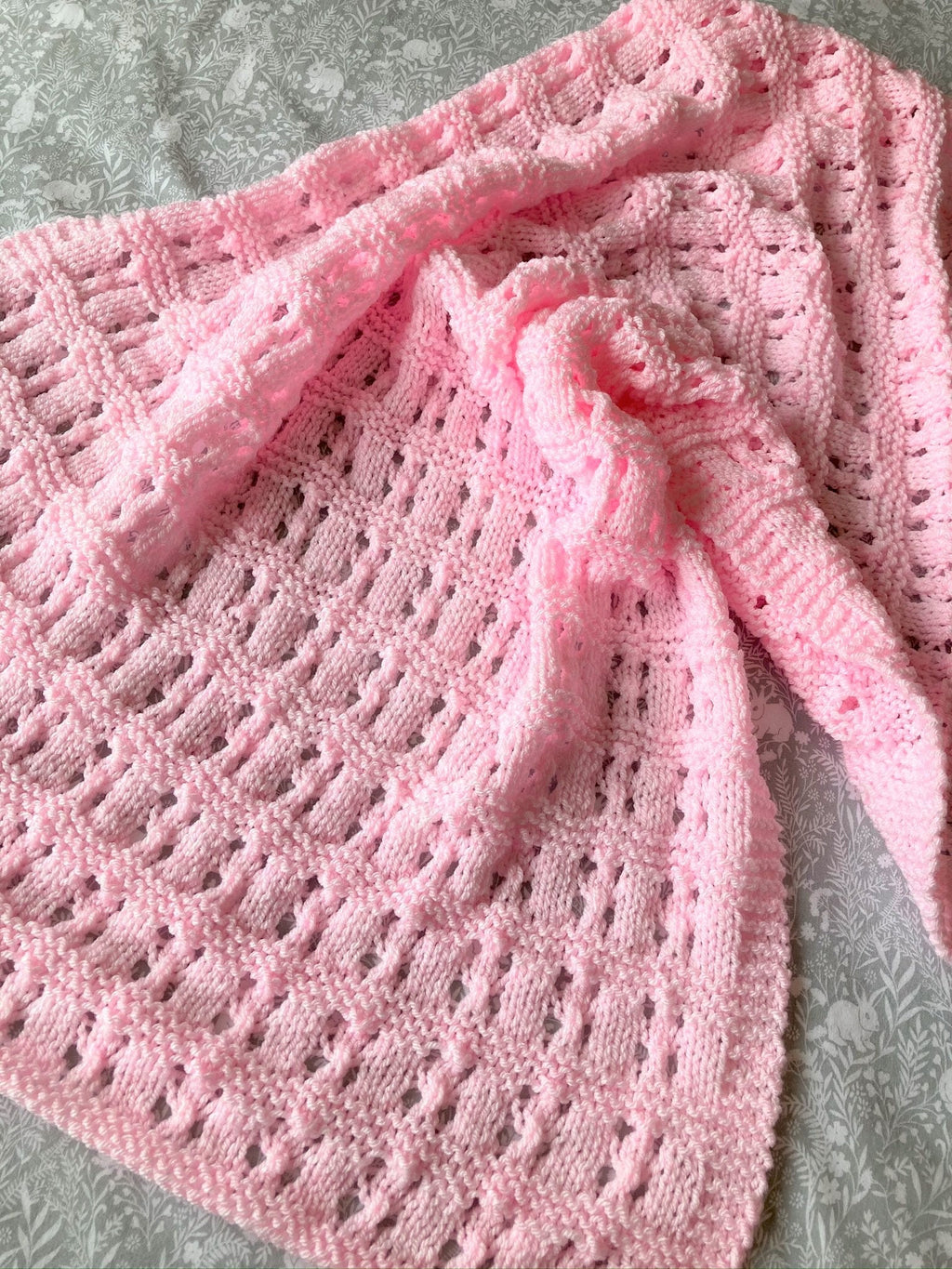 Knitting Pattern ~ Lace & Garter Baby Blanket  ~ ENGLISH ~ PDF Download