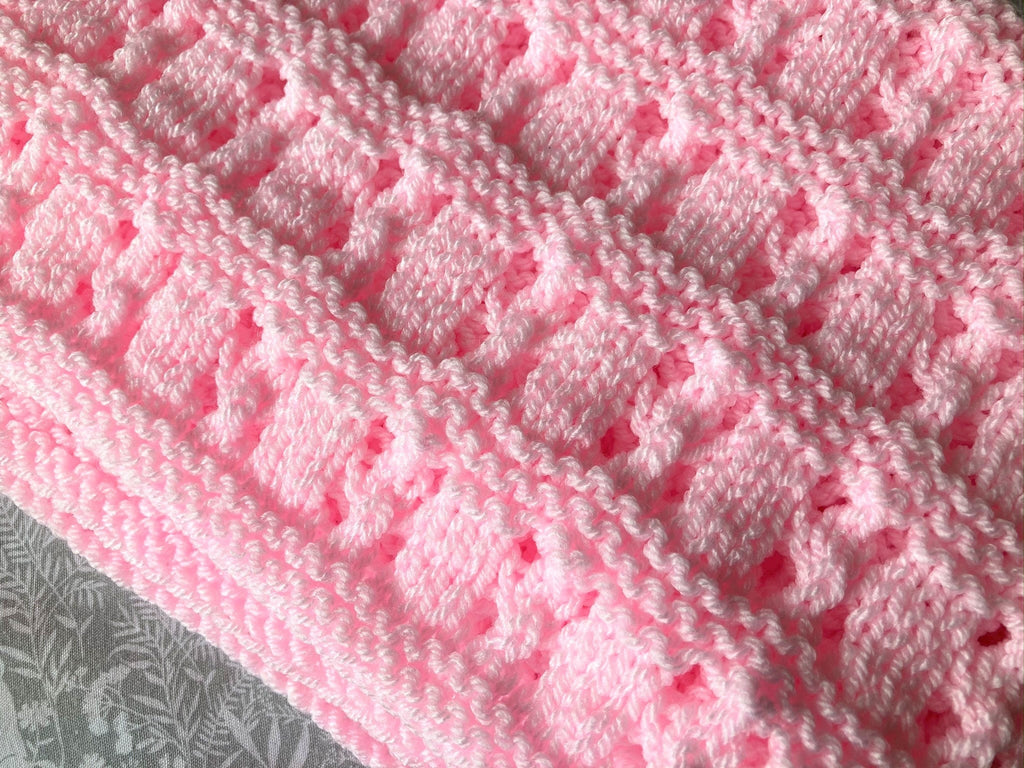 Knitting Pattern ~ Lace & Garter Baby Blanket  ~ ENGLISH ~ PDF Download