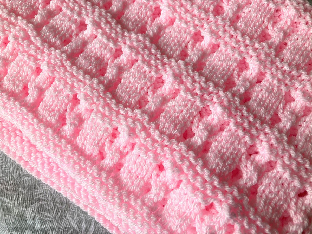 Knitting Pattern ~ Lace & Garter Baby Blanket  ~ ENGLISH ~ PDF Download