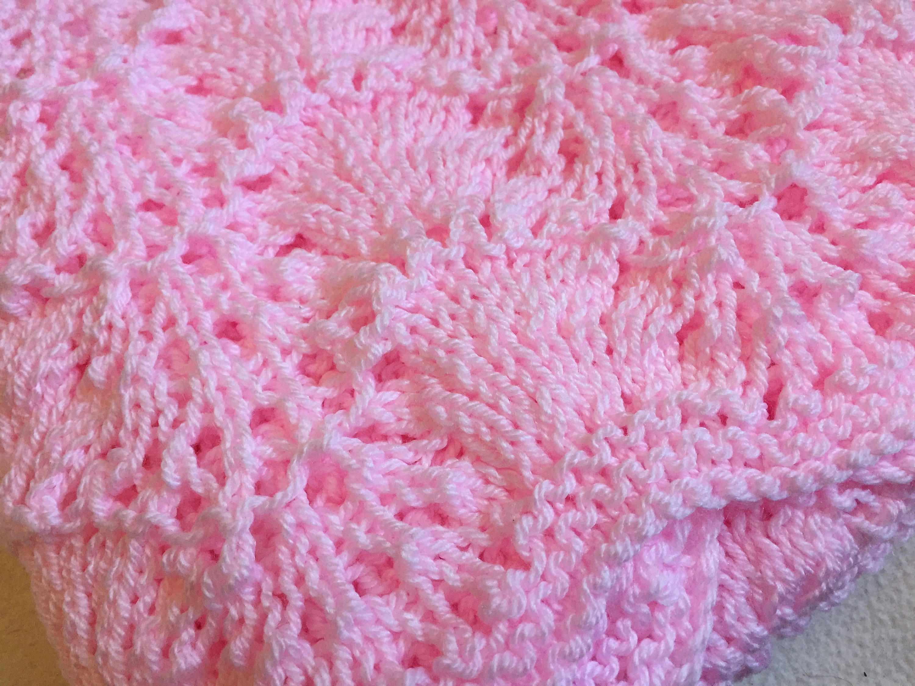 Knitting pattern ~ Shells & Lace Baby Blanket ~ ENGLISH ~ PDF Download