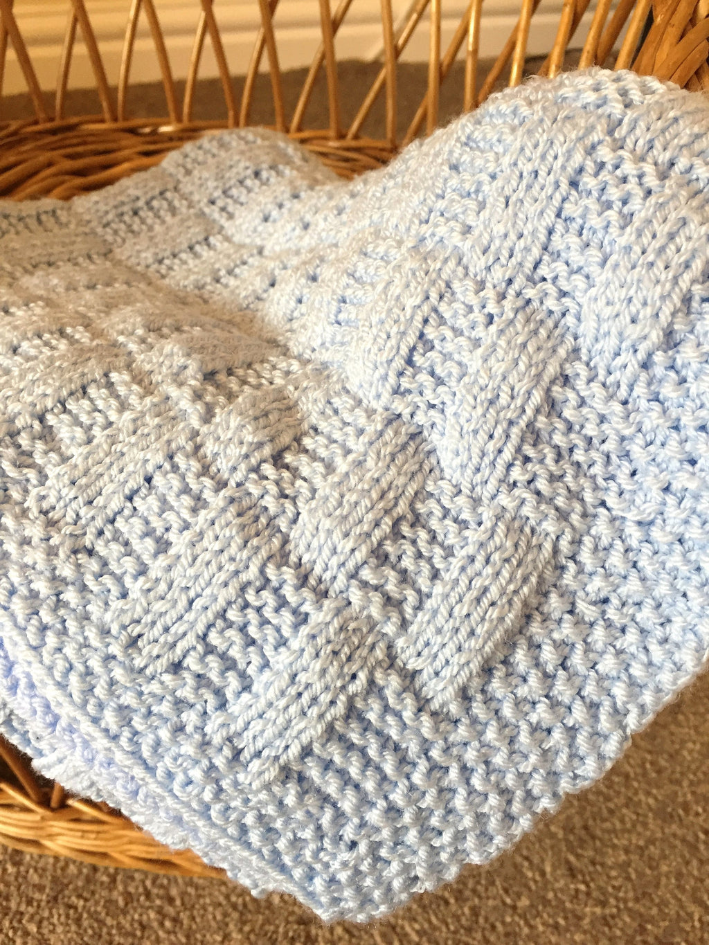 Knitting pattern ~ Rectangles Simple Baby Blanket  ~ ENGLISH ~  PDF Download