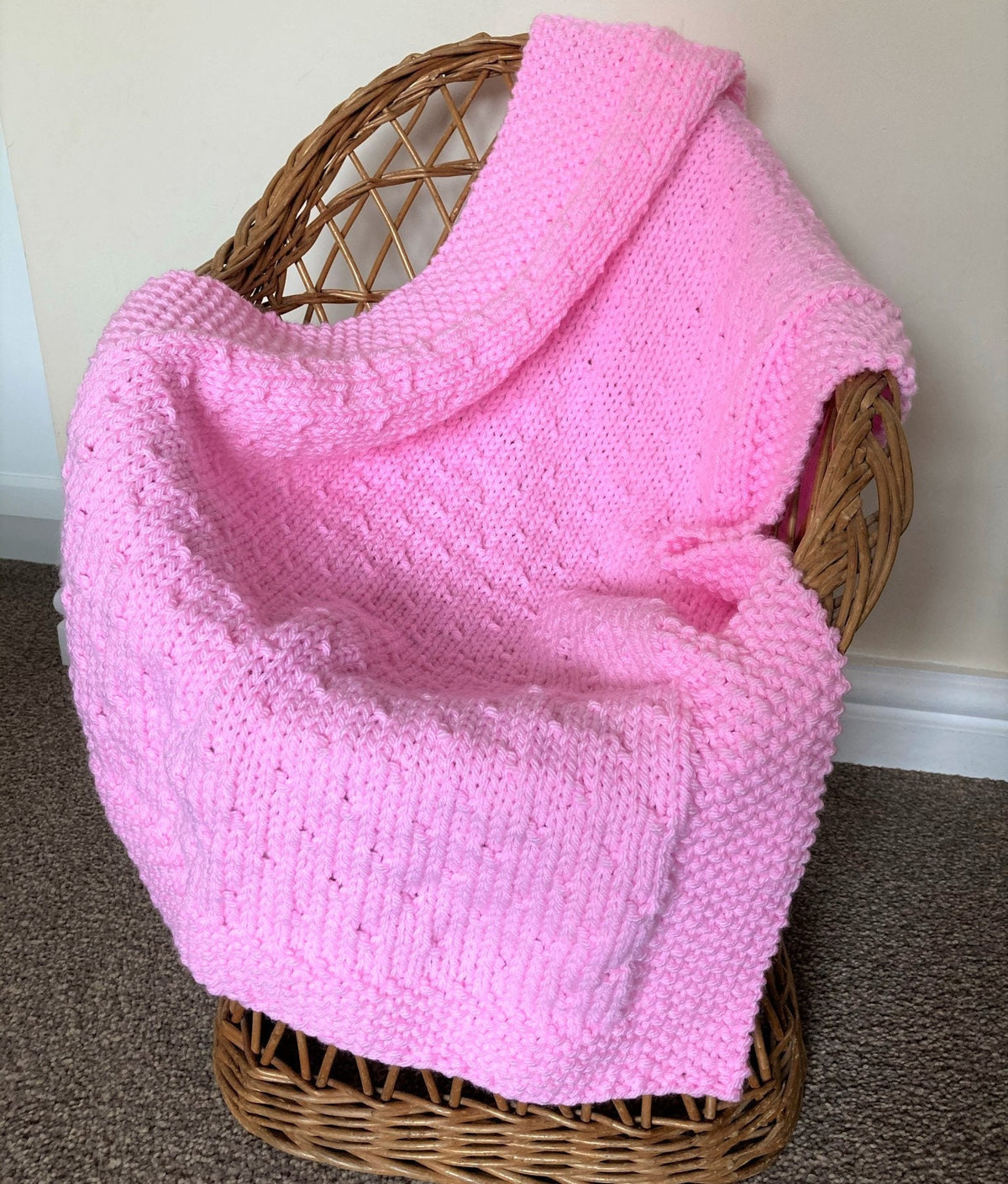 Knitting pattern ~ Moss & Seed Baby Blanket ~ Easy , Quick Knit ~ ENGLISH ~ PDF Download