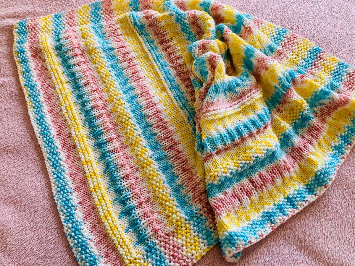 Knitting Pattern ~ Elena Baby Blanket ~ Simple Knit  ~ ENGLISH ~ PDF Download