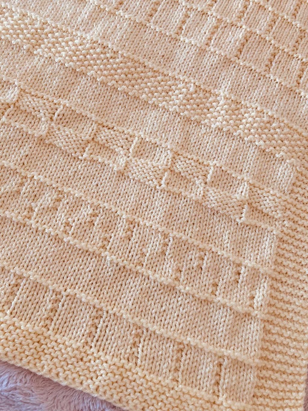 Knitting pattern ~ Gina Baby Blanket in Aran or DK ~ ENGLISH ~ PDF Download