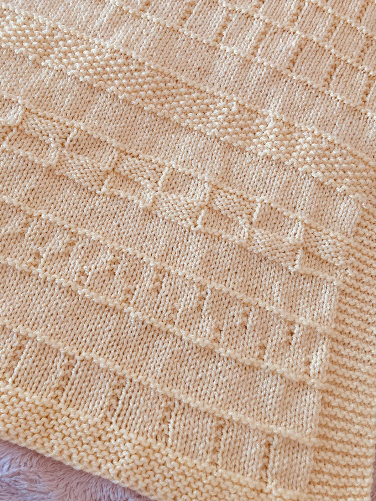 Knitting pattern ~ Gina Baby Blanket in Aran or DK ~ ENGLISH ~ PDF Download
