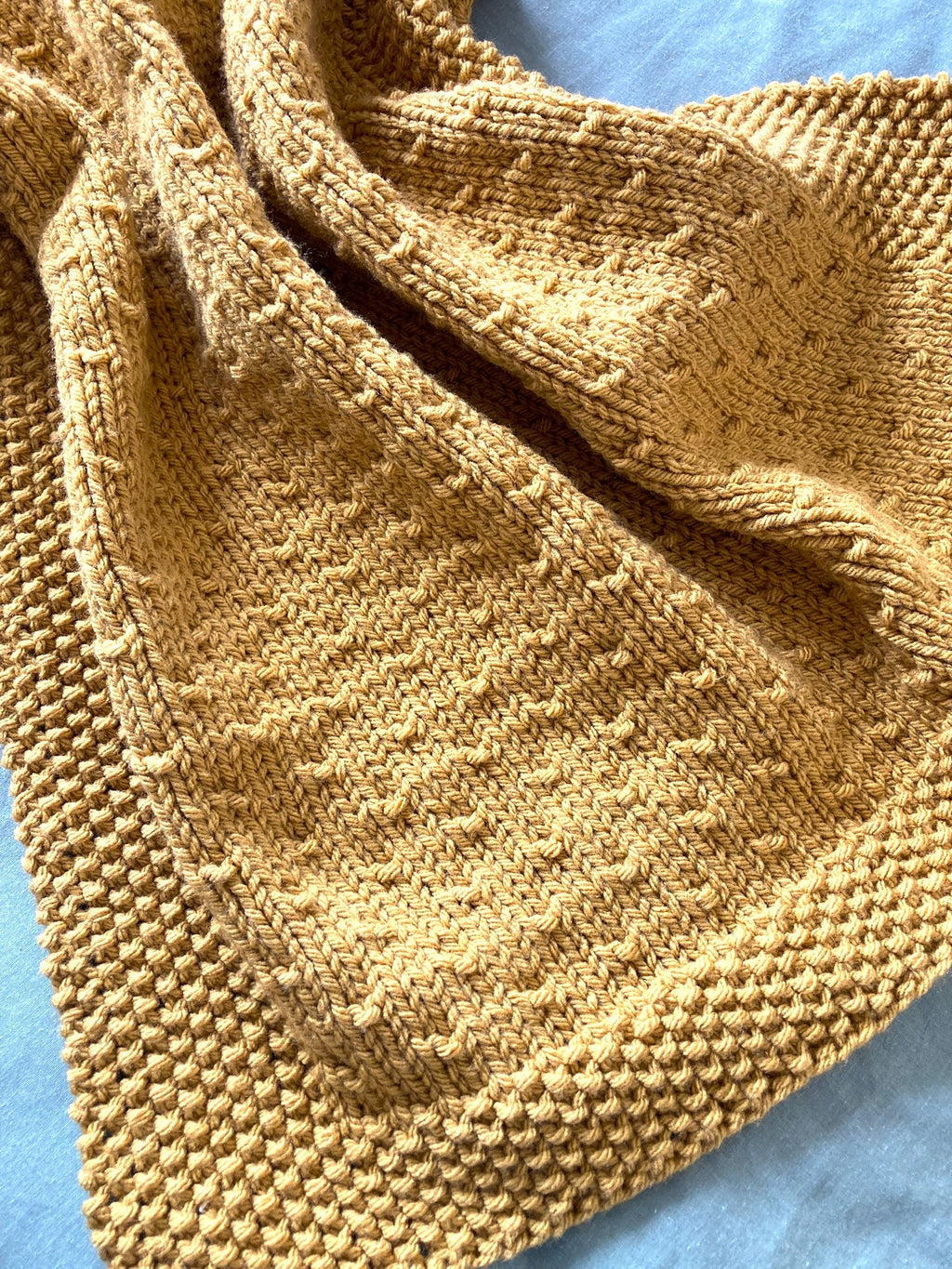 Knitting pattern ~ Moss & Seed Baby Blanket ~ Easy , Quick Knit ~ ENGLISH ~ PDF Download