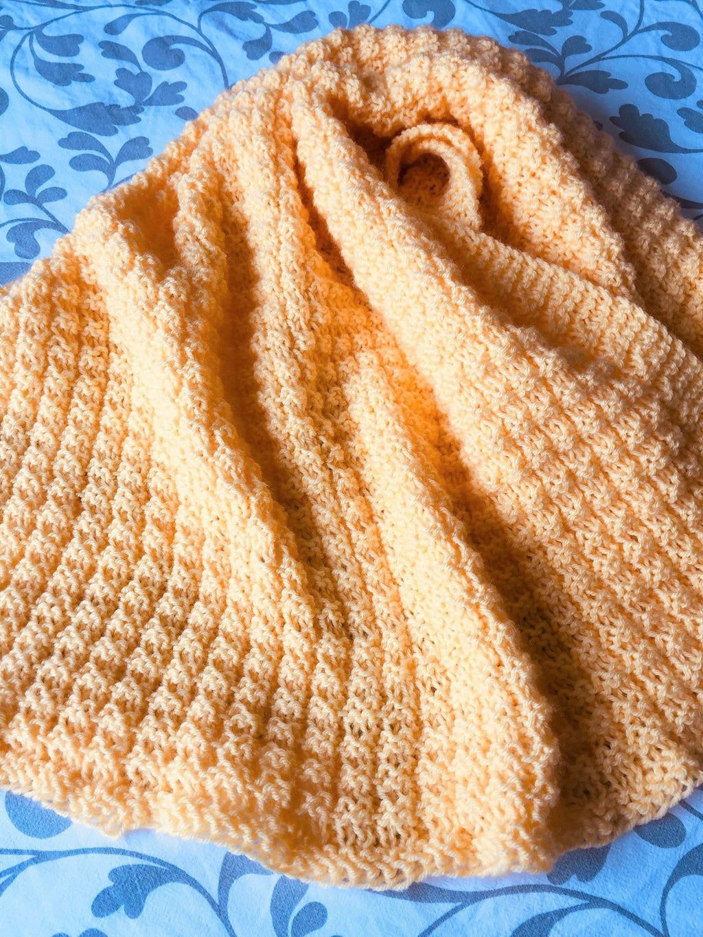 Knitting pattern ~ Simple Waffle Baby Blanket Pattern ~ENGLISH ~ PDF Download
