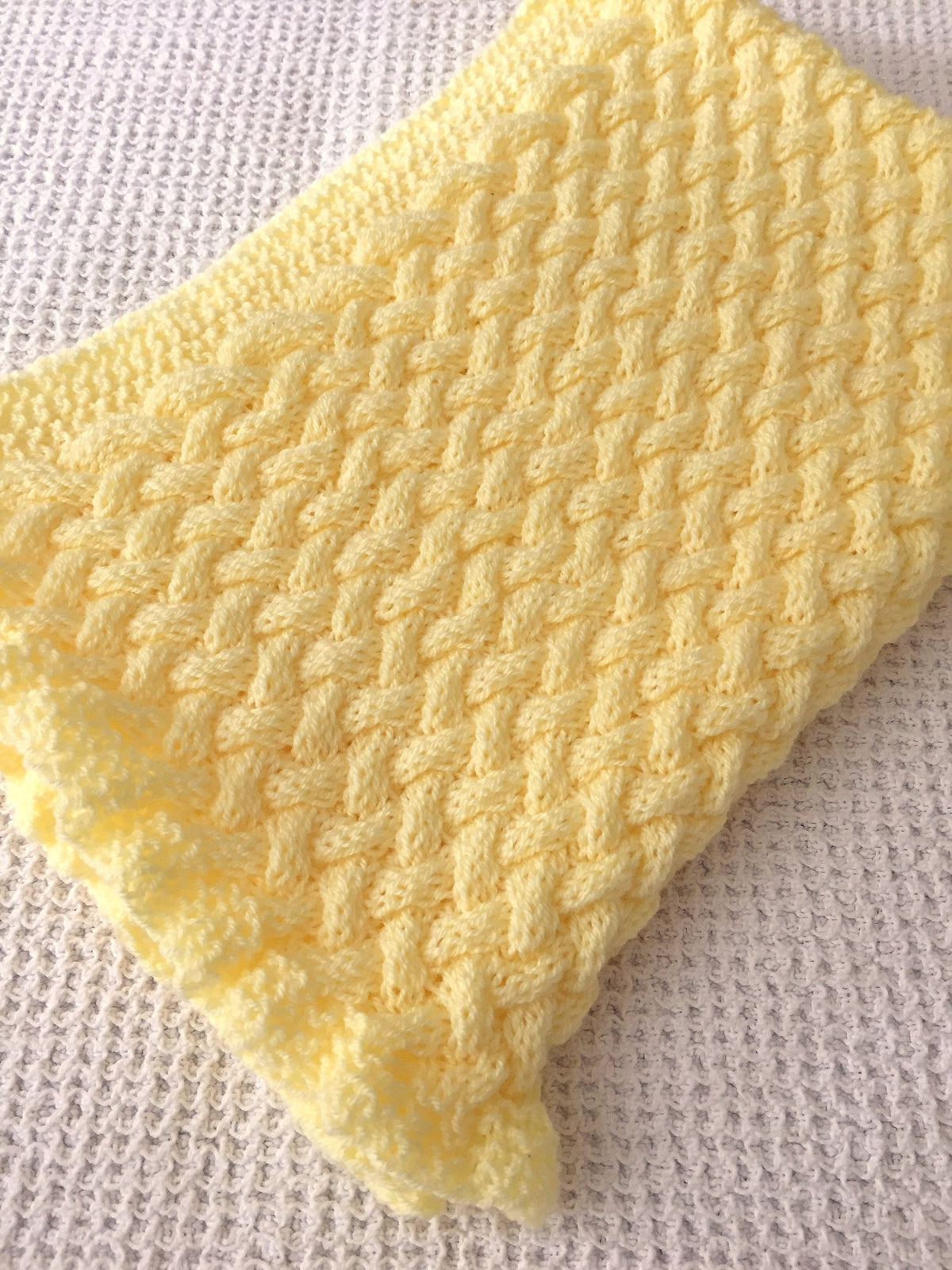 Knitting Pattern ~ Wicker Basketweave ~ Baby Blanket ~ Multiple Sizes ~ ENGLISH ~  PDF Download
