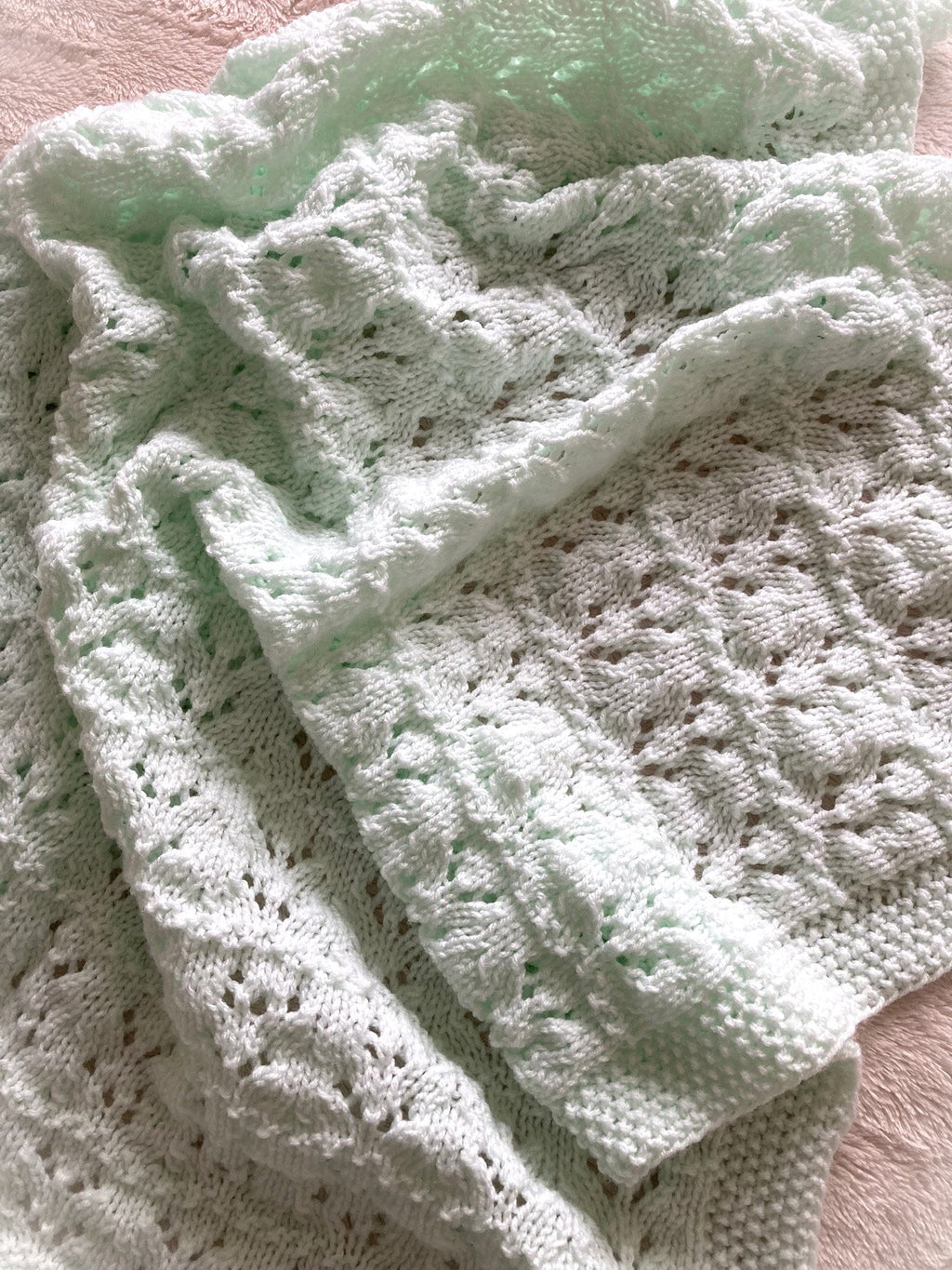Knitting Pattern ~ Audrey Baby Blanket in DK  ~ ENGLISH ~ PDF Download