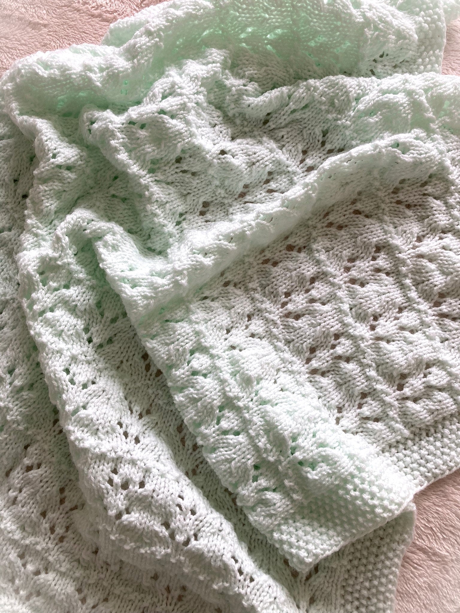 Knitting Pattern ~ Audrey Baby Blanket in DK  ~ ENGLISH ~ PDF Download