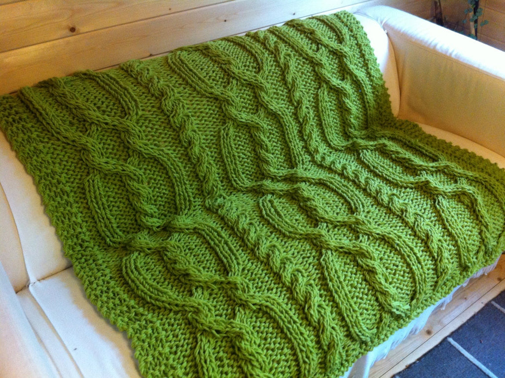 Knitting pattern ~ Snuggly Cable Blanket / Throw. ~ ENGLISH ~  PDF Download