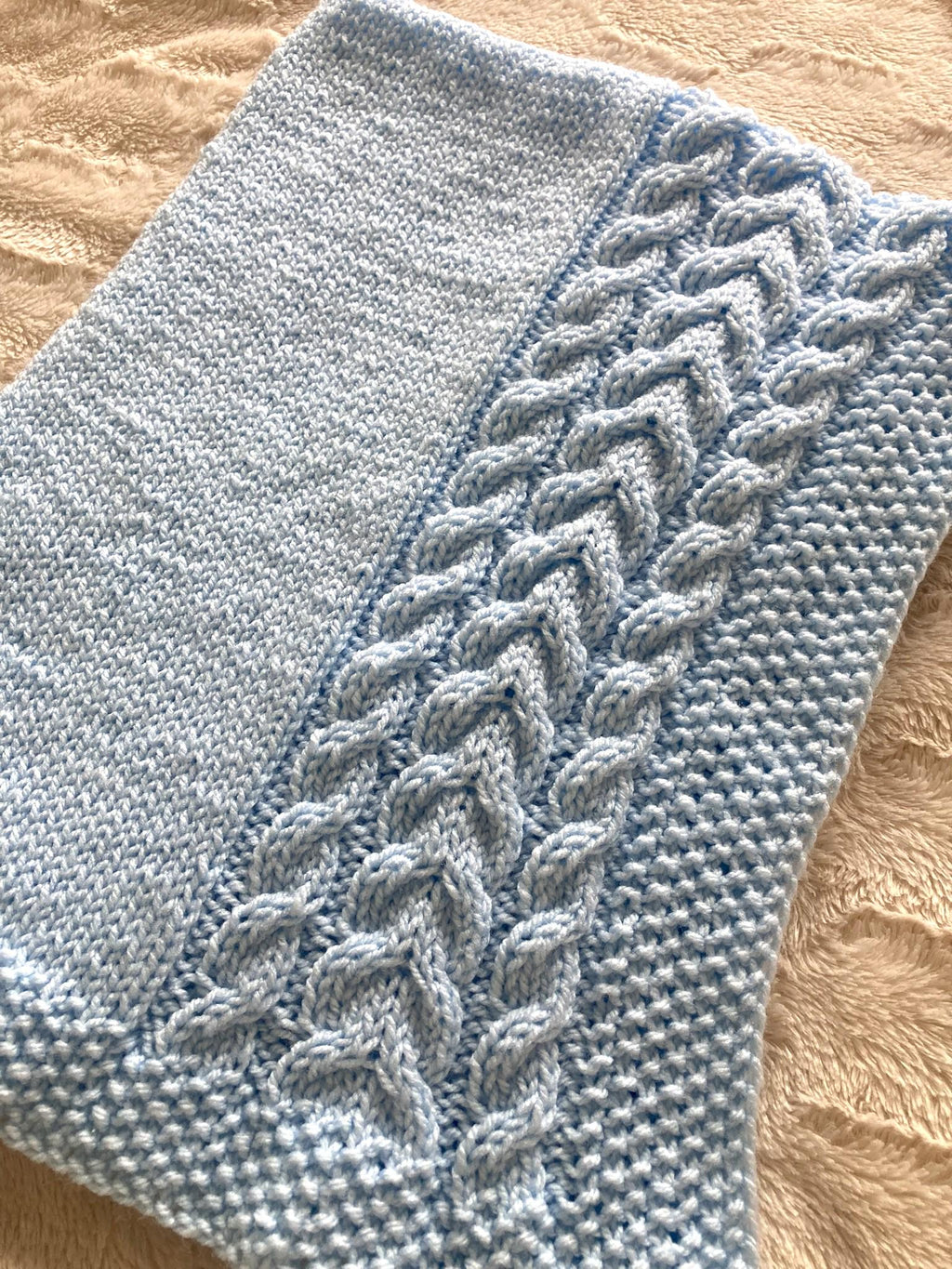 Knitting pattern ~ Leo Baby Blanket ~ Cable Design ~ ENGLISH ~ PDF Download