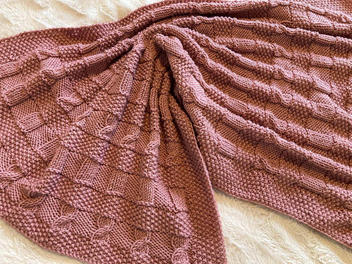 Knitting pattern ~ Ember Baby Blanket in DK Yarn ~ ENGLISH ~  PDF Download