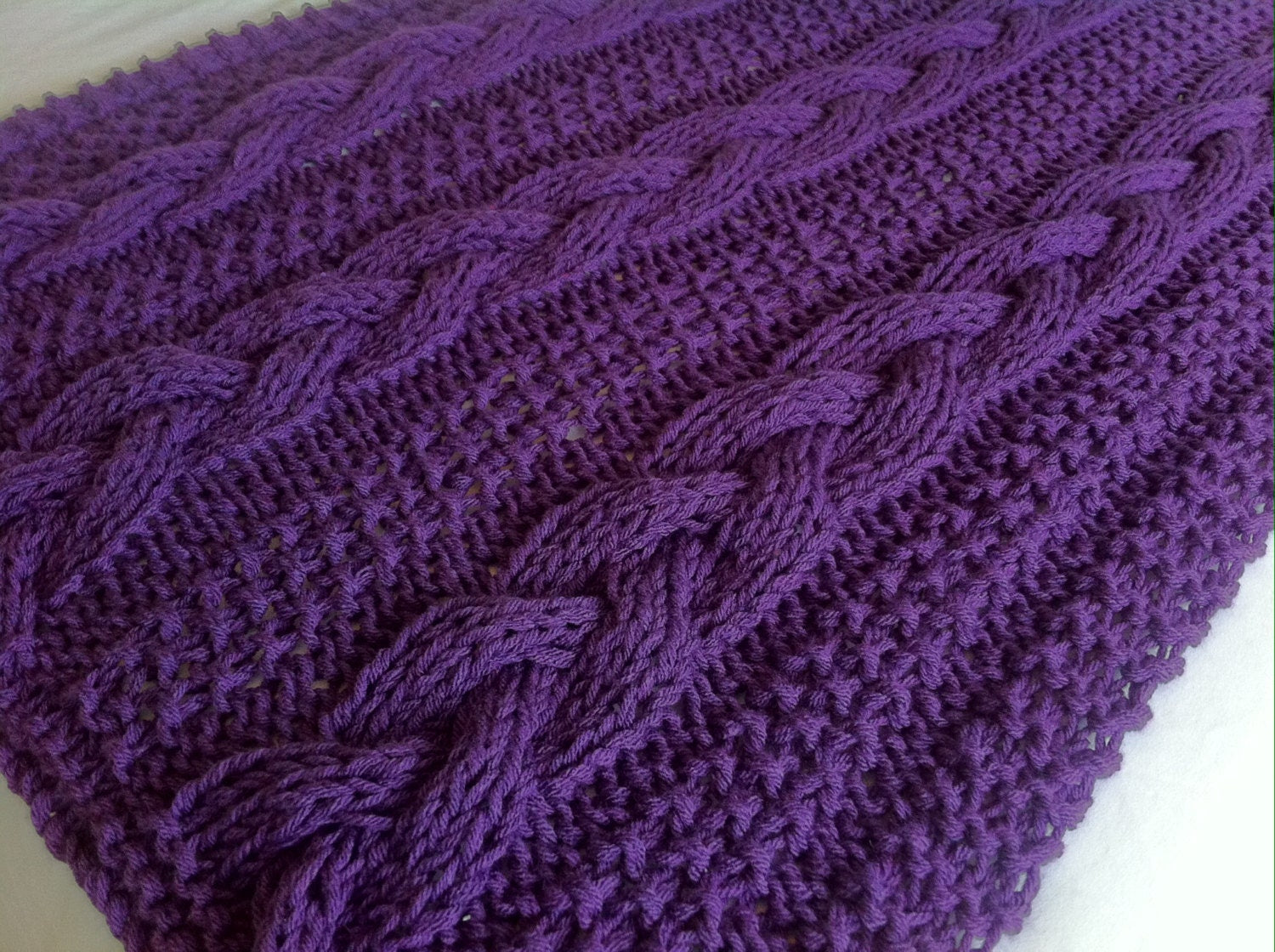 Knitting pattern ~ Braided Cable Chunky Blanket / Throw ~ ENGLISH ~ PDF Download