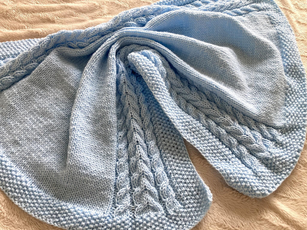 Knitting pattern ~ Leo Baby Blanket ~ Cable Design ~ ENGLISH ~ PDF Download