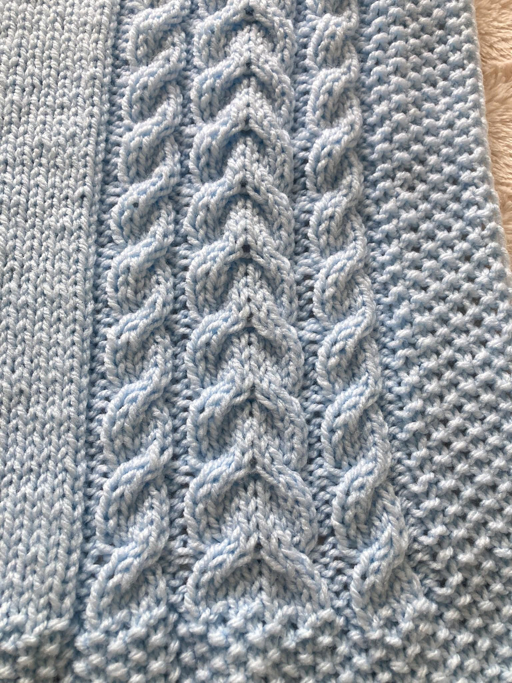 Knitting pattern ~ Leo Baby Blanket ~ Cable Design ~ ENGLISH ~ PDF Download