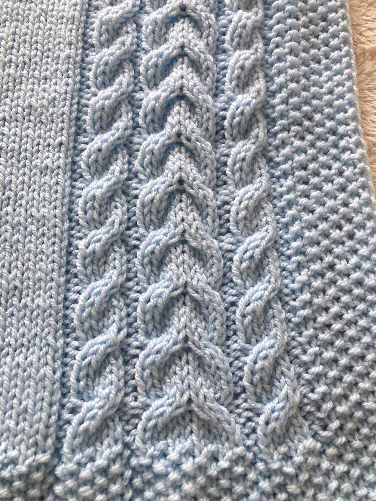 Knitting pattern ~ Leo Baby Blanket ~ Cable Design ~ ENGLISH ~ PDF Download