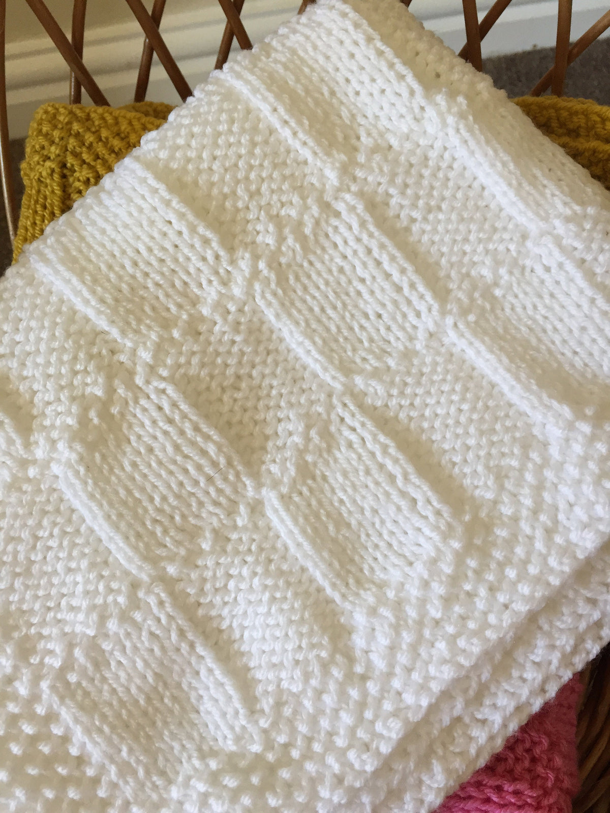 Knitting pattern ~ Checks Baby Blanket  ~ ENGLISH ~ PDF Download