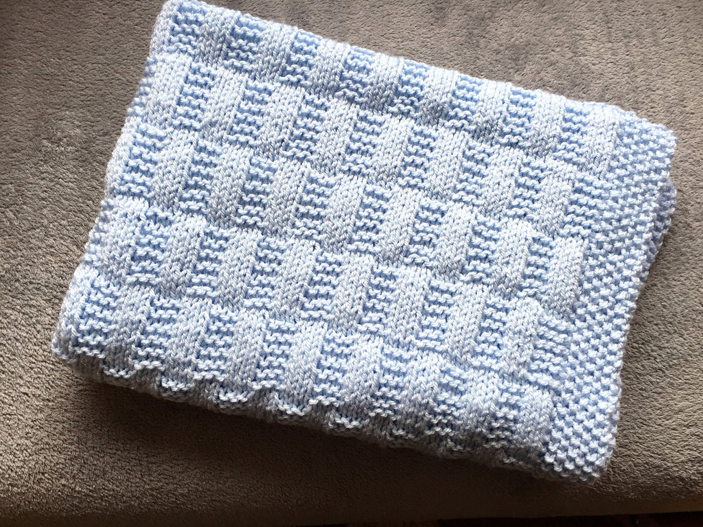 Knitting pattern ~ Rectangles Simple Baby Blanket  ~ ENGLISH ~  PDF Download