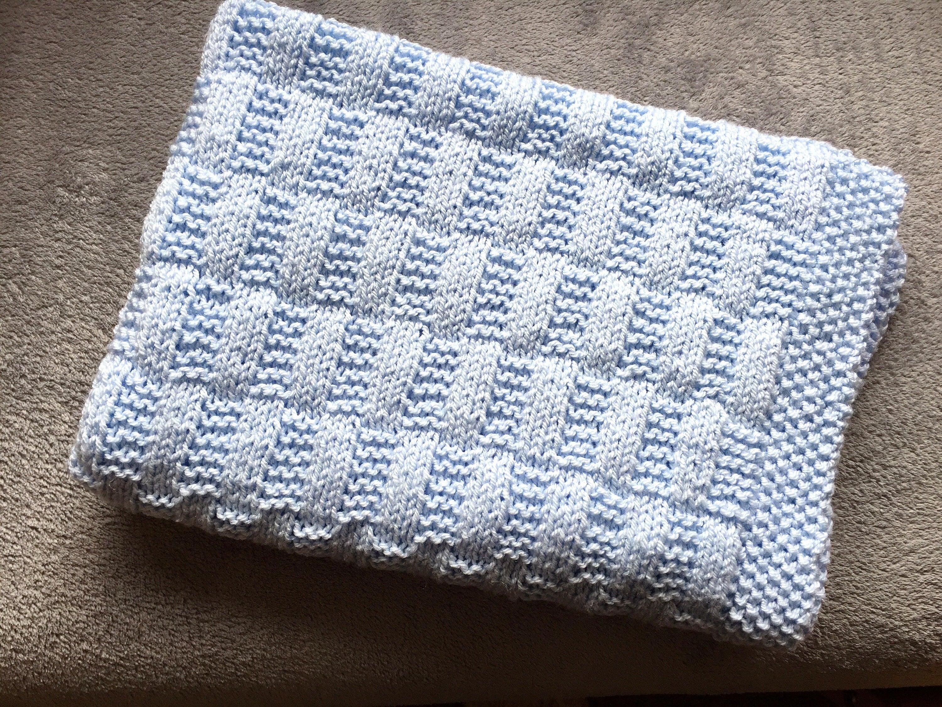 Knitting pattern ~ Rectangles Simple Baby Blanket  ~ ENGLISH ~  PDF Download