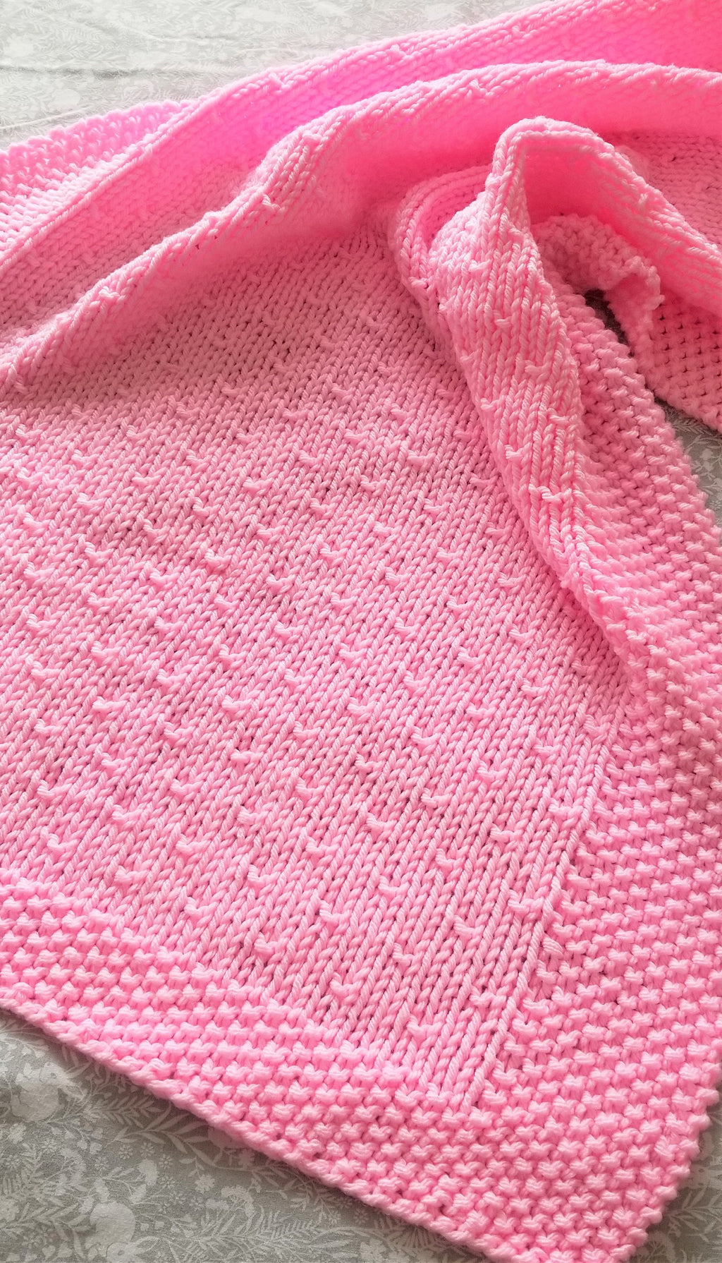 Knitting pattern ~ Moss & Seed Baby Blanket ~ Easy , Quick Knit ~ ENGLISH ~ PDF Download