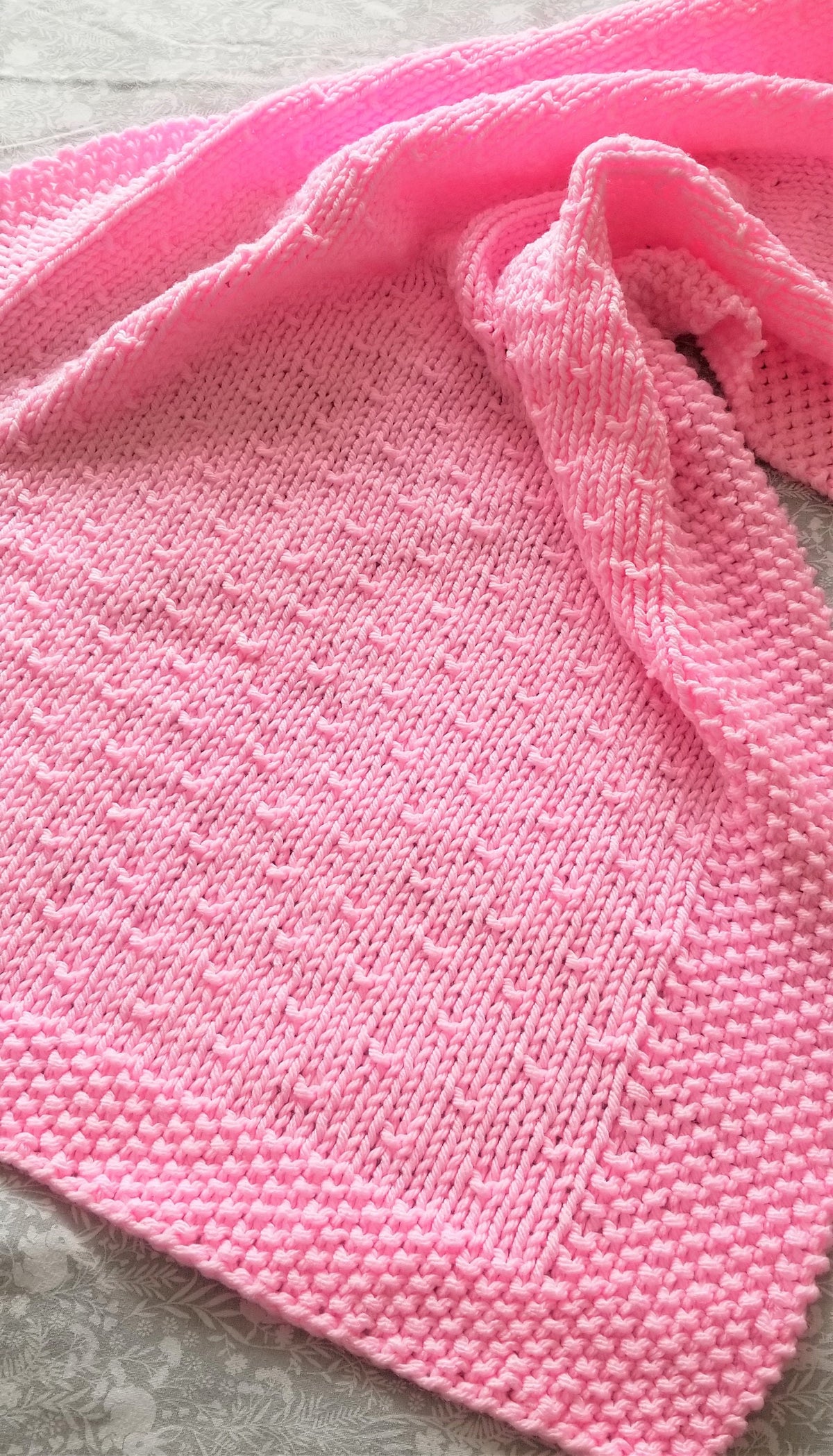 Knitting pattern ~ Moss & Seed Baby Blanket ~ Easy , Quick Knit ~ ENGLISH ~ PDF Download