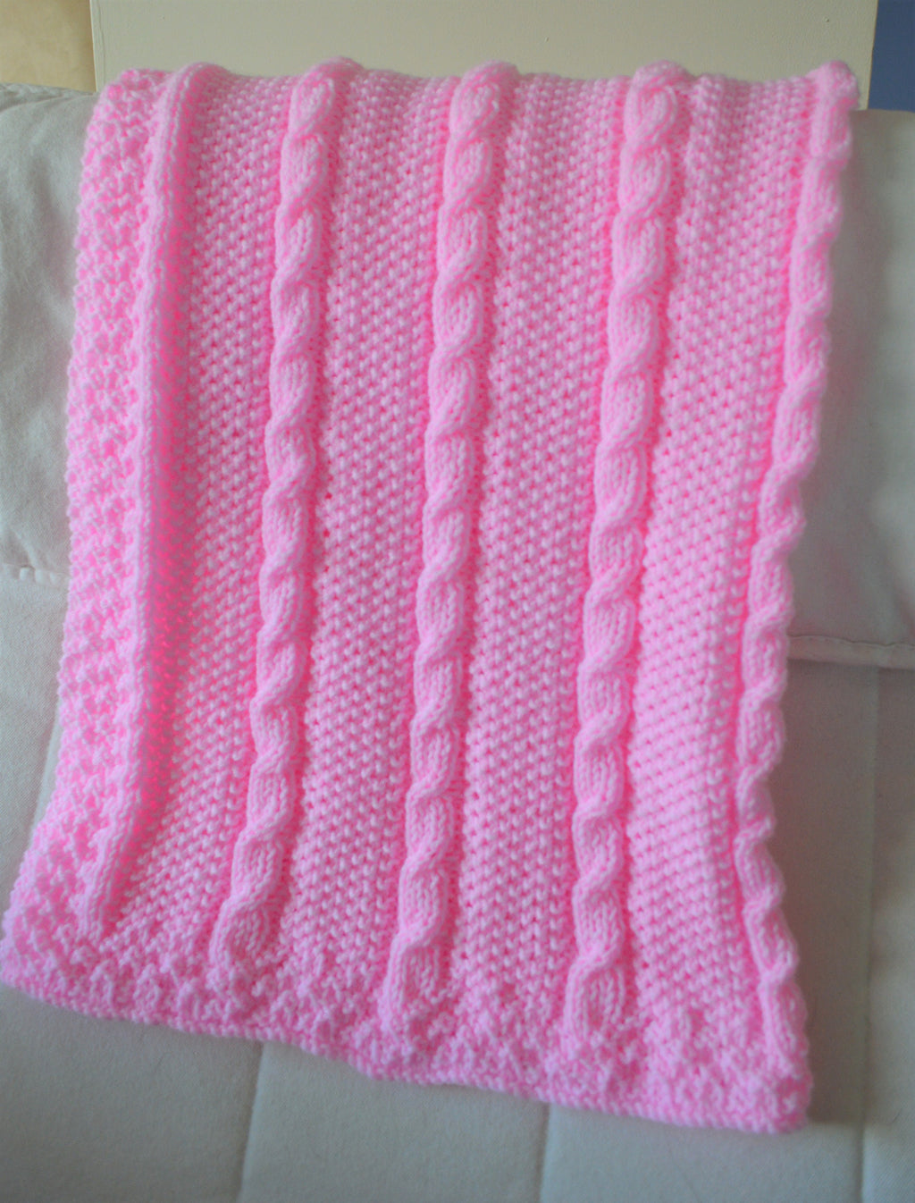 Knitting pattern ~ Cable Baby Blankets ~ Two simple designs in DK yarn ~ ENGLISH PDF Download