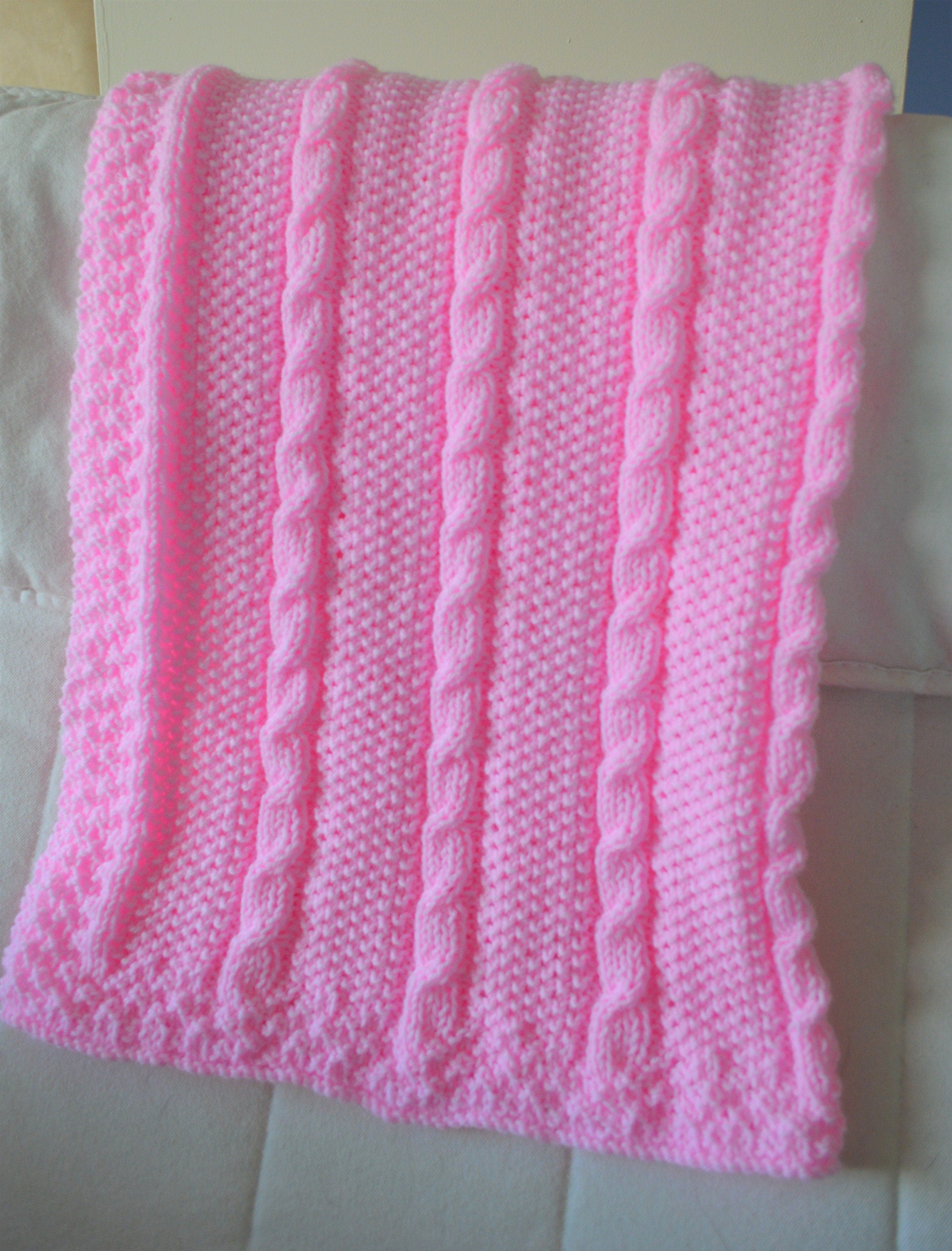 Knitting pattern ~ Cable Baby Blankets ~ Two simple designs in DK yarn ~ ENGLISH PDF Download
