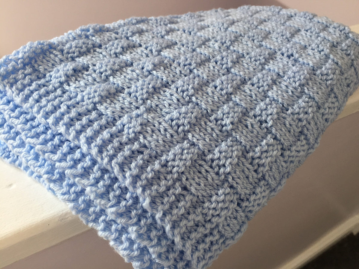 Knitting pattern ~ Quick and Easy Basket Weave Baby Blanket  ~ ENGLISH ~ PDF Download