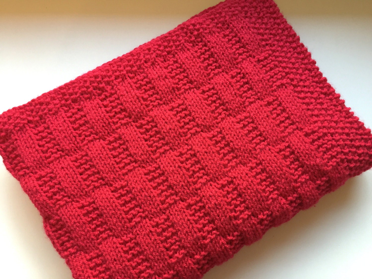 Knitting pattern ~ Rectangles Simple Baby Blanket  ~ ENGLISH ~  PDF Download