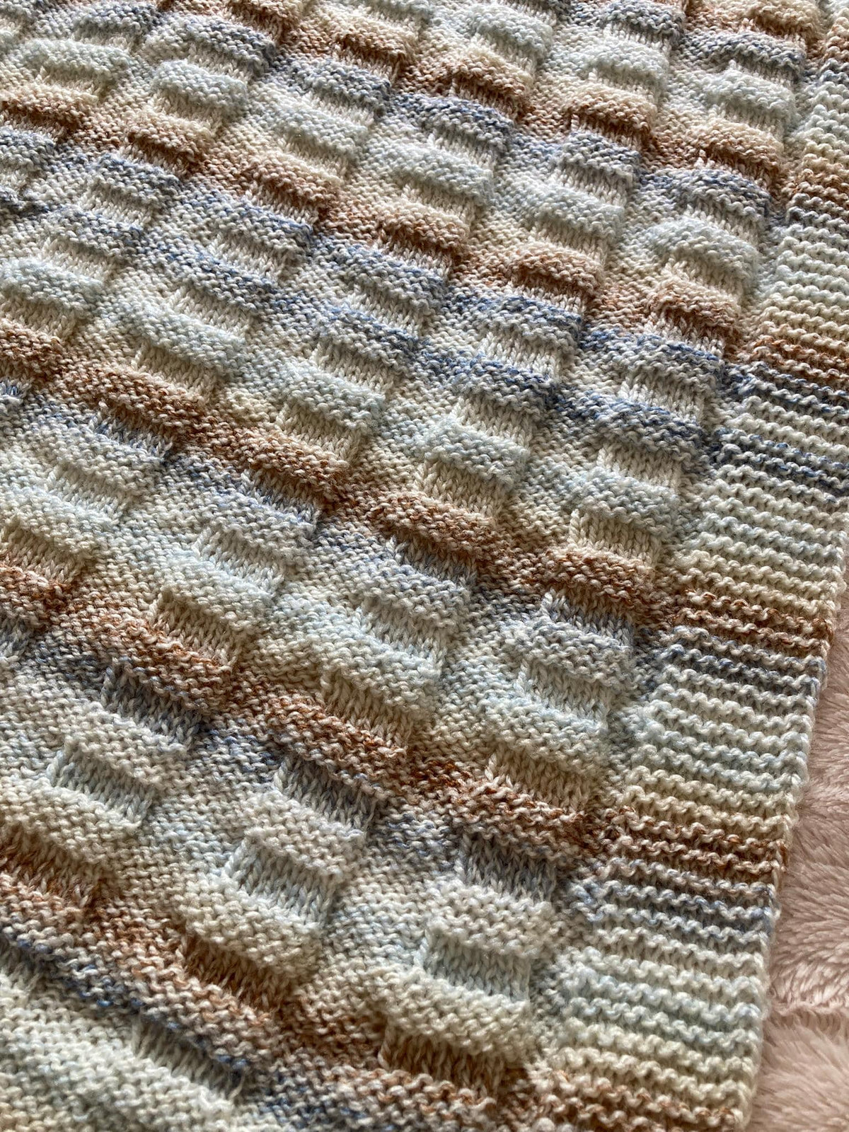 Knitting Pattern ~ Reversible Baby Blanket in DK yarn ~ Simple Pattern. ~ ENGLISH ~ PDF Download
